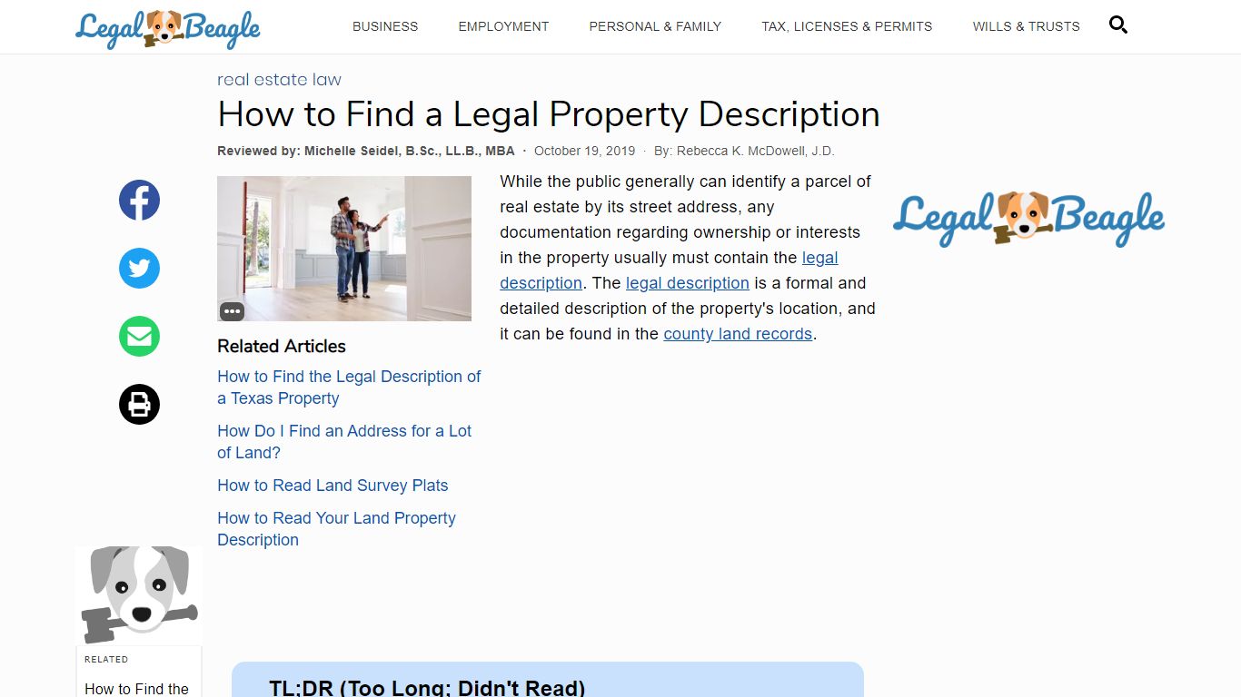 How to Find a Legal Property Description | Legal Beagle